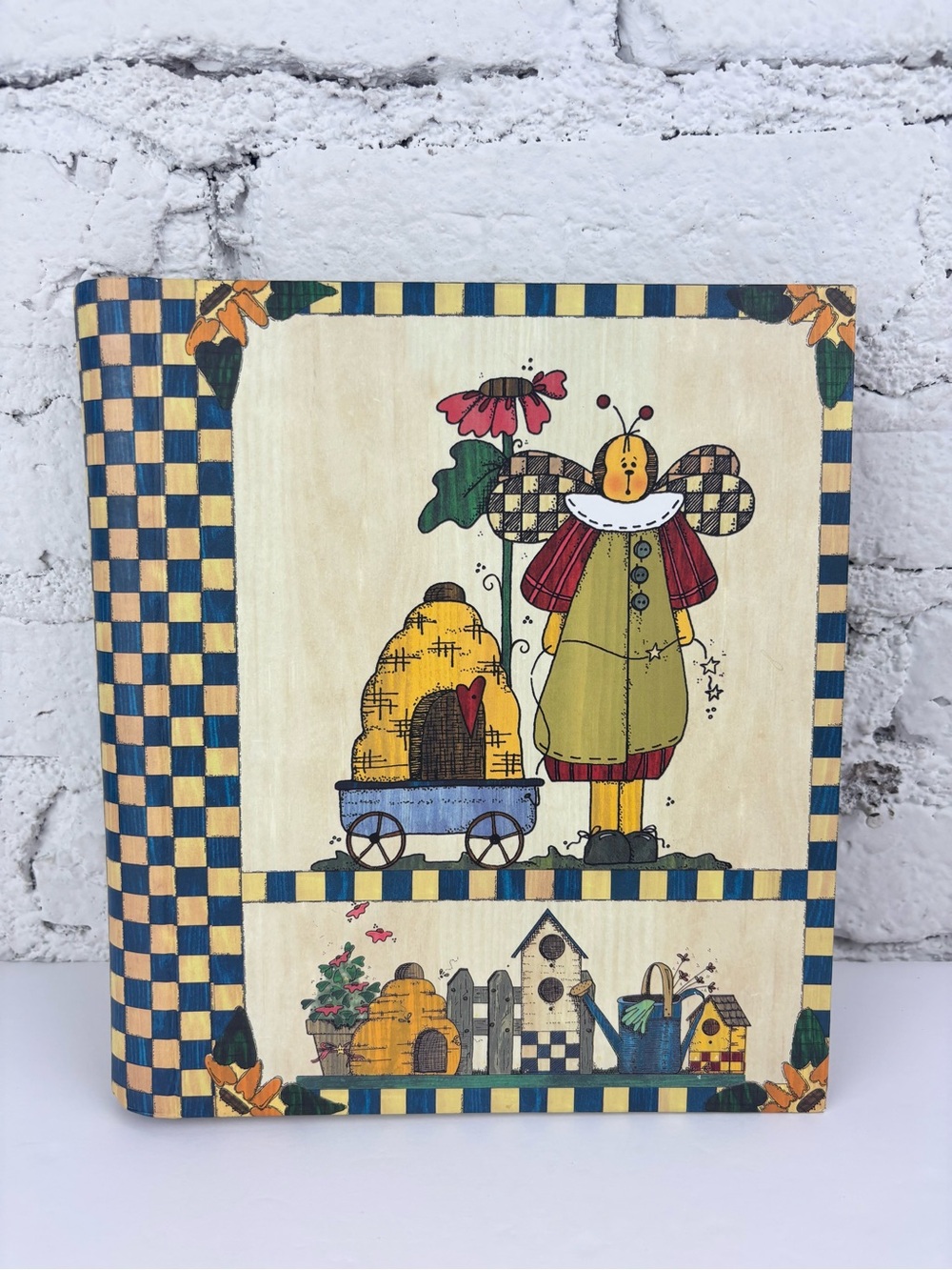 Vintage Whimsical Bee Folk Art Card Organizer & Address Book